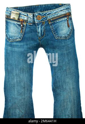 Jeans con dollari isolato Foto Stock