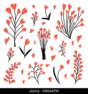 Forma di cuore fiore Illustrazione Vettoriale