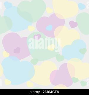 Delicato motivo acquerello con cuori colorati, immagine vettoriale senza cuciture Illustrazione Vettoriale