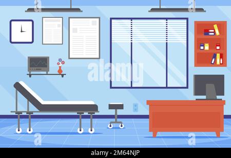 Reparto ambulatoriale . Scena ospedaliera . Design piatto . Vettore . Illustrazione Vettoriale