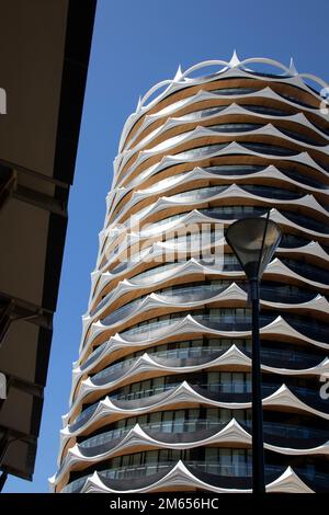 Banksia Tower Block a New Quay a Melbourne, Docklands, Victoria, Australia Foto Stock