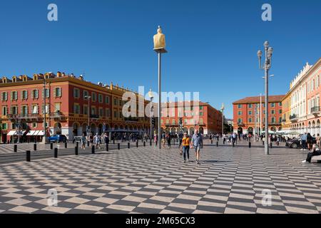 Nizza, Place Masséna, 1843-1844 geplant von Joseph Vernier Foto Stock