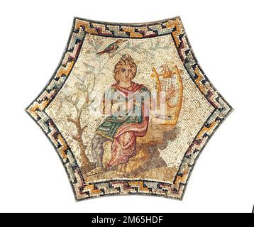 Mosaico raffigurante Orfeo, 3rd ° secolo d.C. Foto Stock
