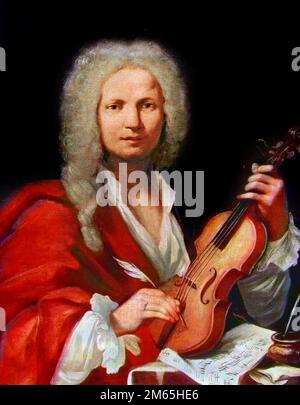 Antonio Vivaldi. Ritratto ritenuto del compositore e violinista italiano, Antonio Lucio Vivaldi (1678-1741), pittura anonima, olio su tela, 1723 Foto Stock