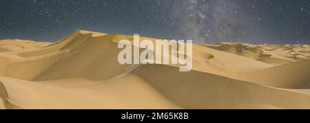 Namibia, il deserto del Namib, paesaggio di dune gialle che cadono nel mare Foto Stock