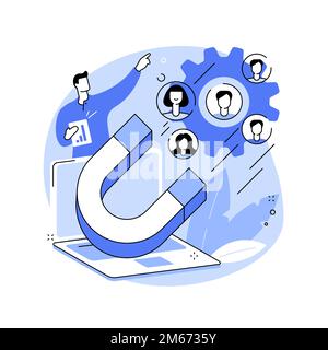 Generazione di nuove derivazioni illustrazione vettoriale del concetto astratto. Generare lead, software di marketing digitale, strategia di vendita, nuovo interesse per i clienti, fu di vendita Illustrazione Vettoriale