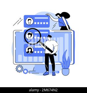 Valutazione delle prestazioni concetto astratto illustrazione vettoriale. Revisione delle prestazioni, gestione della valutazione, misurazione del lavoro dei dipendenti, feedback sull'efficienza, scorin Illustrazione Vettoriale