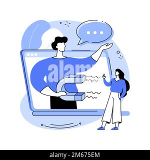 Word of Mouth marketing concetto astratto illustrazione vettoriale. Pubblicità del passaparola, strategia delle raccomandazioni, influencer dei social media, referral s Illustrazione Vettoriale