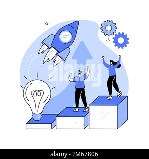 Illustrazione vettoriale del concetto astratto dell'acceleratore di avvio. Incubatore di imprese, acceleratore di semi, mentoring startup, programma di innovazione aperto, venture in Illustrazione Vettoriale