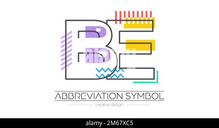 Lettere B ed E. fusione di due lettere. Iniziali logo o simbolo di abbreviazione. Illustrazione vettoriale per il design creativo e le idee creative. Stile piatto. Illustrazione Vettoriale