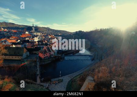 cesky krumlov la città nella lista dell'UNESCO nella repubblica ceca Foto Stock