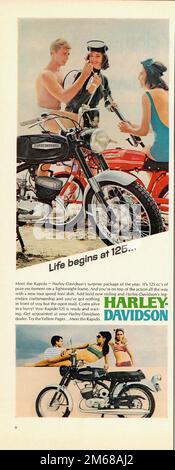 1967 Harley-Davidson rapido Vintage Advertising - Life Magazine Luglio 28 1967 Foto Stock