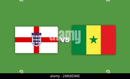 inghilterra vs senegal Football Match Design Element. Foto Stock