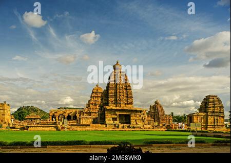 06 giu 2008 complesso del tempio di Pattadakal, sito patrimonio mondiale dell'UNESCO, Karnataka, India Foto Stock