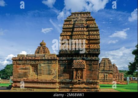 06 giu 2008 Tempio a Pattadakal complesso tempio, risalente al 7th-8th ° secolo, Karnataka, India Foto Stock