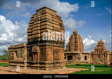 06 giu 2008 Tempio a Pattadakal complesso tempio, risalente al 7th-8th ° secolo, Karnataka, India Foto Stock