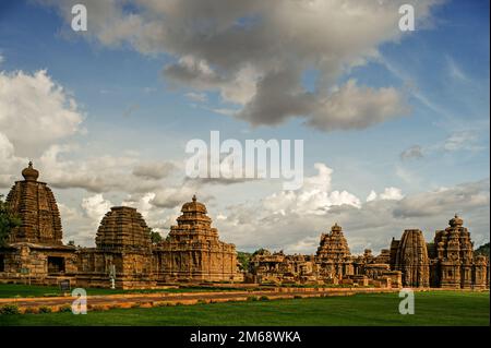 06 giu 2008 complesso del tempio di Pattadakal, sito patrimonio mondiale dell'UNESCO, Karnataka, India Foto Stock