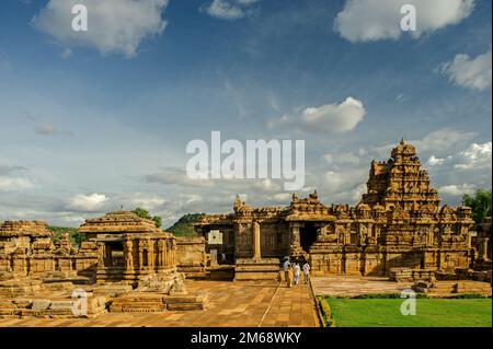 06 giu 2008 complesso del tempio di Pattadakal, sito patrimonio mondiale dell'UNESCO, Karnataka, India Foto Stock