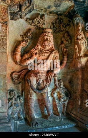 Heritage-Cave Templi di BADAMI Chalukyan re Mangalesa (593-610 d.C.)-Karnataka-INDIA Foto Stock