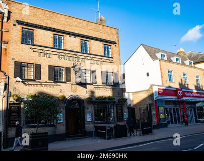 Il pub Golden Lion a Newmarket, Suffolk, Regno Unito Foto Stock