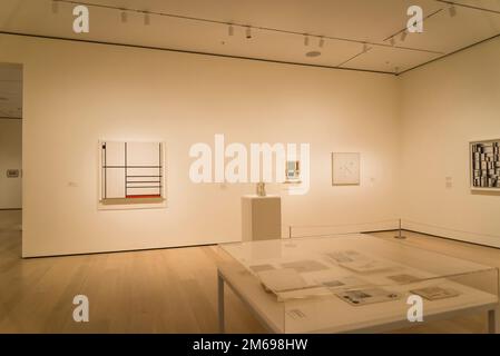 Sala Mondrian, MOMA, il Museo di Arte moderna, New York City, USA Foto Stock