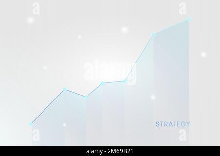 Grafico di crescita della strategia aziendale blu Illustrazione Vettoriale