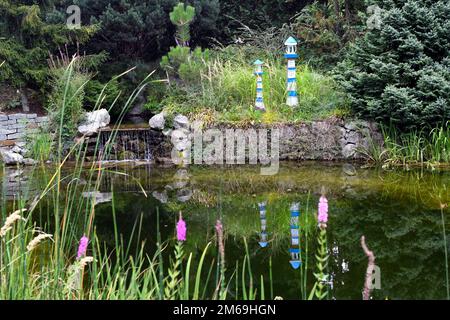 Schiltern, Austria - 08 agosto 2022: Kittenberger Adventure Garden un'oasi con innumerevoli piante, scene e luoghi d'avventura in bassa Austria Foto Stock