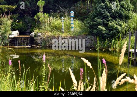 Schiltern, Austria - 08 agosto 2022: Kittenberger Adventure Garden un'oasi con innumerevoli piante, scene e luoghi d'avventura in bassa Austria, Foto Stock