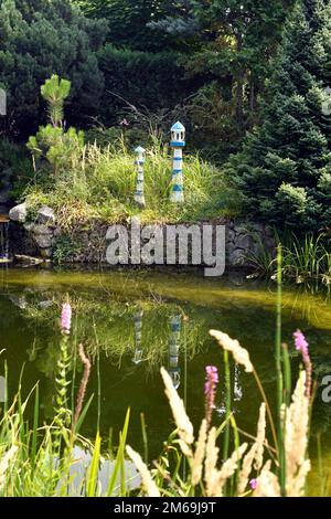 Schiltern, Austria - 08 agosto 2022: Kittenberger Adventure Garden un'oasi con innumerevoli piante, scene e luoghi d'avventura in bassa Austria Foto Stock