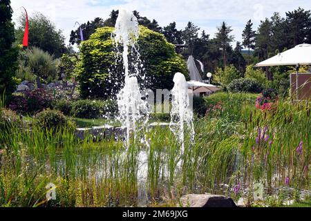 Schiltern, Austria - 08 agosto 2022: Kittenberger Adventure Garden un'oasi con innumerevoli piante, scene e luoghi d'avventura in bassa Austria Foto Stock