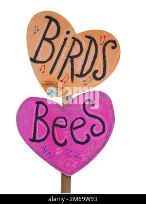 Birds and Bees Placard Foto Stock