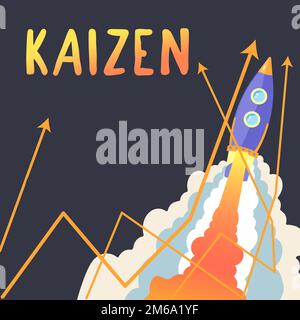 Ispirazione mostrando il segno Kaizen. Approccio aziendale una filosofia aziendale giapponese di miglioramento delle pratiche di lavoro Foto Stock