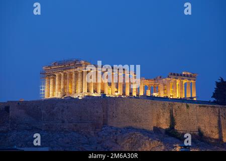 Il Partenone e l'Acropoli di Atene, Grecia Foto Stock