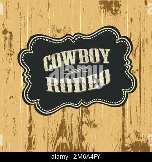 Grunge sfondo con wild west etichetta di stile. Vettore, EPS10. Foto Stock
