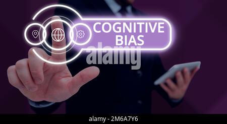 Bias cognitivo di visualizzazione concettuale. Concetto di business trattamento psicologico per i disturbi mentali Foto Stock