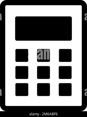 Icona della calcolatrice. Simbolo di contabilità e calcolo. Vettore modificabile. Illustrazione Vettoriale