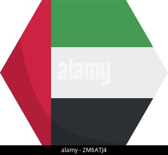 Icona della bandiera degli Emirati Arabi Uniti. Vettore modificabile. Illustrazione Vettoriale