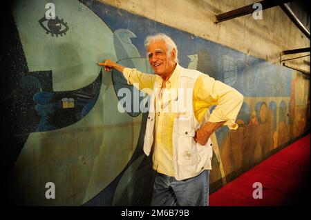 Ritratto di Ziraldo comico brasiliano creatore, autore, pittore e scrittore. Ziraldo Alves Pinto è un giornalista con diversi libri pubblicati e murale Foto Stock