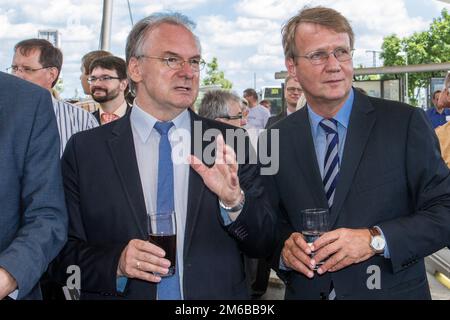 Pietra di fondazione prevista per la stazione Verde in Wittenb Foto Stock