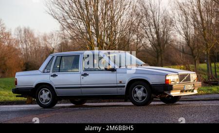 1989 argento Volvo serie 700 auto classica Foto Stock