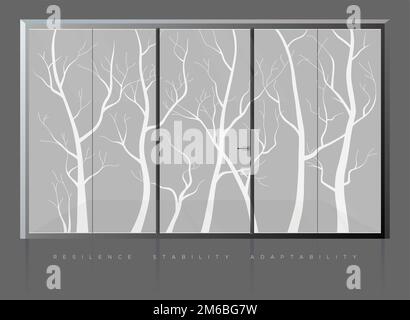 Grafica da parete - pellicola smerigliata in vinile - tema natura - Stock Illustration come file EPS 10 Illustrazione Vettoriale