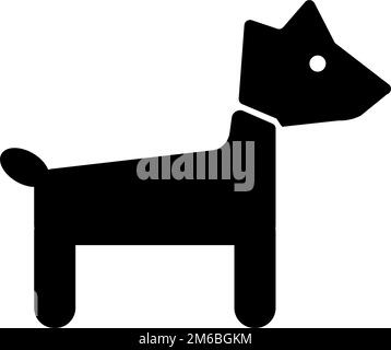 Icona della silhouette del cane. Animale. Vettore modificabile. Illustrazione Vettoriale