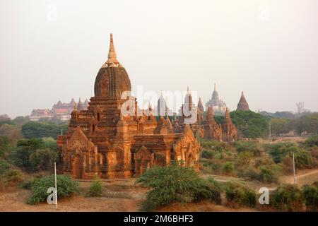 Templi e pagode e stupa di Bagan (Myanmar) Foto Stock