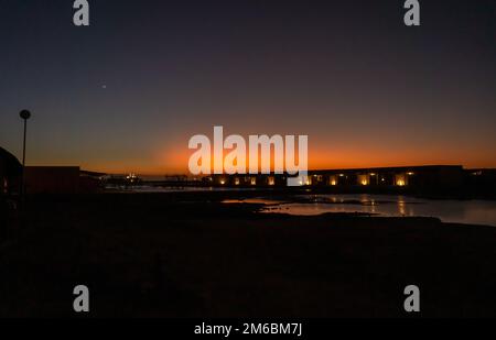 Paisajes de la guajira en colombia, playa arena y mucho mar. Foto Stock