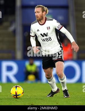 Il Tim di Fulham è in azione durante la partita della Premier League al King Power Stadium di Leicester. Data immagine: Martedì 3 gennaio 2023. Foto Stock