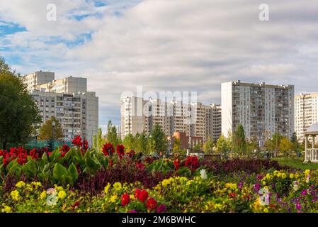 La zona notte con fiori a Mosca, Russia Foto Stock