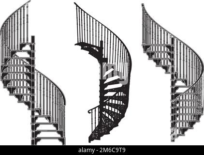 Scala a chiocciola Vector Illustrazione Vettoriale