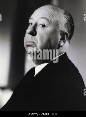Il maestro della suspense, Alfred Hitchcock, ritratto, 1950s Foto Stock