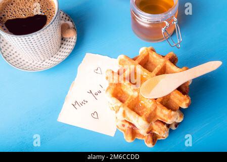 Le cialde con il miele e perdere il tuo messaggio Foto Stock