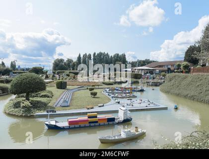 Bruxelles, Regione Bruxelles-capitale, Belgio 20-08-2021. Miniature al parco Mini-Europe. Navi Foto Stock